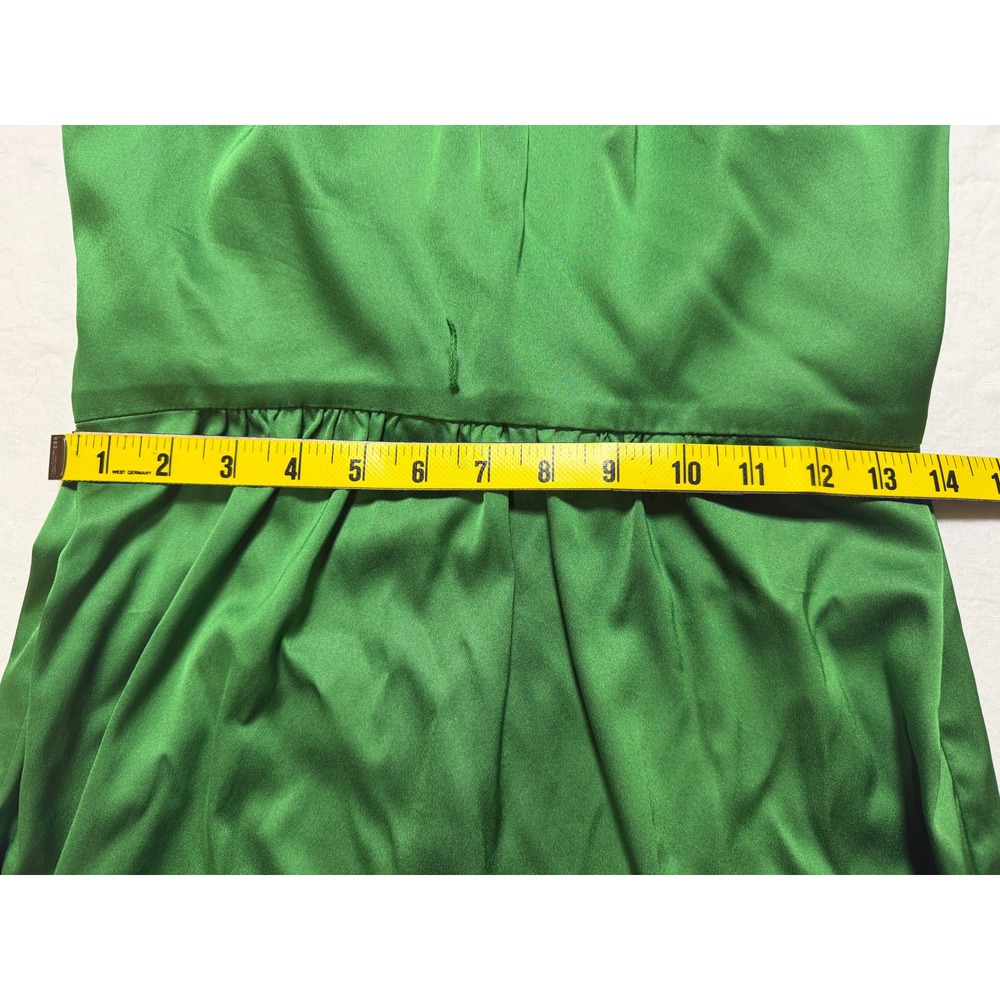Donna Ricco Emerald Green Cowl Neck Satin Sheath Midi Dress Size 10 - Picture 7 of 10